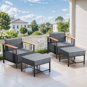 Gymojoy Outdoor Patio Chair Garden Chairs with 10 Inch Cushion - 1 of 4