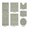Hugo 6-Piece Bath Rug Set 100% Premium Cotton Tufted Chevron Pattern Bathmats for Bathroom, Super Soft Absorbent Machine Washable - 2 of 4