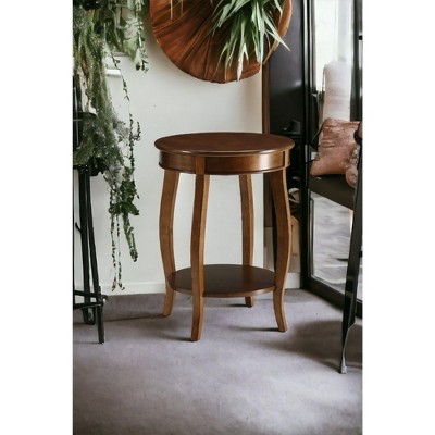 NicBex 18"W Round Sofa Table with Storage Shelf Space-Saving Couch Table for Small Spaces