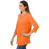 Woman Within Perfect Three-Quarter Sleeve V-Neck Tee - 4 of 4