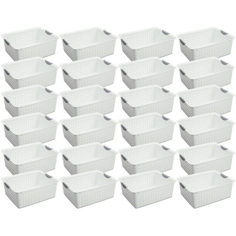 Sterilite Deep Ultra Basket, Closet Organizer Bin, Cabinets, Pantry,  Shelving And Countertop Space Open Container, White, 24-pack : Target
