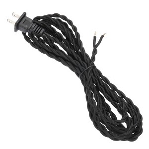 Unique Bargains Extension DIY Repairing Twisted Cloth Covered Lamp Wire with Plug 18 AWG - 1 of 4