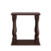 ACEPANO 23.5 in. W Style Coffee Colored Side Table with A Rubbed Gris Finish-Antique Brown - 3 of 4