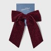 Ribbed Velvet Bow Hair Barrette - Universal Thread™ Wine - 2 of 3