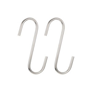 Unique Bargains Extra Long Carbon Steel Garden Kitchen S Hooks and Hangers 2 Pcs - 1 of 4