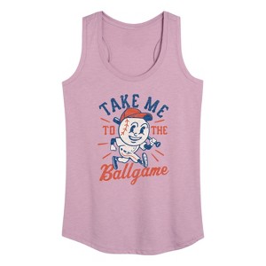Women's - Instant Message - Take Me To The Ballgame Graphic Racerback Tank - 1 of 4