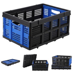 Collapsible Plastic Crate, Foldable Storage Basket, Stackable Utility Crate with Handle - 1 of 4