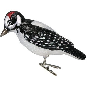Old World Christmas Blown Glass Clip-On Ornament for Christmas Tree, Hairy Woodpecker - 1 of 3