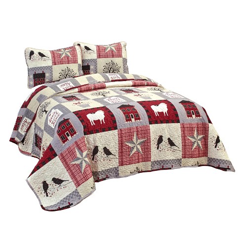 Lakeside Homestead Patchwork Bedding, Country Bedding King Size