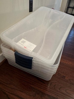 Rubbermaid Clever Store Basic Latch Storage Bin with Lid - Clear, 41 qt -  Fry's Food Stores