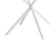 LOVSON 47.24'' Modern Cross Leg Round Dining Table, White Top Occasional Table, Two Piece Removable Top, Matte Finish Iron Legs - 4 of 4