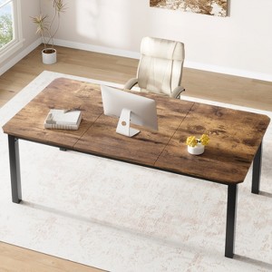 COZONY 78.7" Large Rectangular Dining Table for 6-8, Industrial Wood Kitchen Table with Sturdy Metal Frame for Dining Room, Restaurant (No Chairs) - 1 of 4