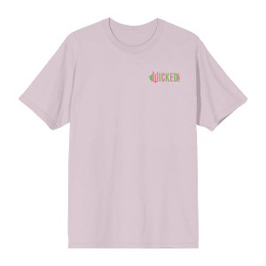 Wicked Part One Elphaba & Glinda Graphic Women's Pink Crew Neck Short Sleeve T-shirt - 1 of 4