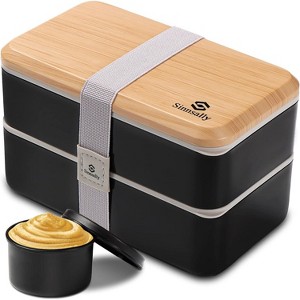 Bento Box Adult Lunch Box with Compartments for Women & Men,(47oz)Stackable Bento Lunchbox,Rectangle Lunchable Food Container - 1 of 4