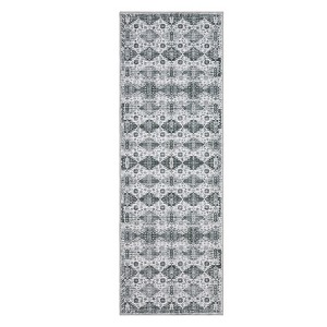 Washable Neutral Area Rugs Vintage Floral Retro Boho Geometric Carpet for Living Room Bedroom Dining Room Nursery Kids Room Hallway Entryway - 1 of 4