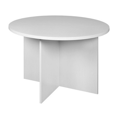 42" Lenox Round Table White Wood Grain - Niche