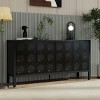 VYNXARIA Stylish Storage Cabinet Sideboard Wooden Cabinet with Unique Geometric Circle Door Design,Suitable for Entrance and Living Room,Black - 2 of 4