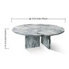 27.6" Natural Marble Coffee Table,Round Small Table with Unique Stone Veining,Genuine Marble Living Room Accent Table-Cuddlewood - 4 of 4