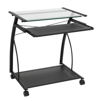 Calico Designs L Cart Compact Computer Cart with Storage and Keyboard Shelf