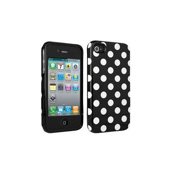 OEM Verizon Broodie Hard Case for Apple iPhone 4/4S (Black and White Polka Dot)