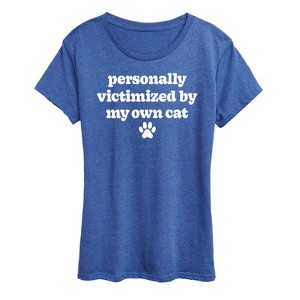 Women's - Instant Message - Victimized By My Cat Short Sleeve Graphic T-Shirt - 1 of 4