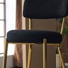 Kumasinova 24.8"H Modern Teddy Fabric Bar Stools Set of 2/4,Metal Base Bar Stools Chic Dining Chair Set for Kitchen Island,300lbs Max - 2 of 4