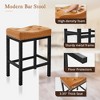 Arceso Counter Height Bar Stools, 24 Inch Saddle Backless Bar Stools Set of 4 for Kitchen Counter, Faux Leather Counter Stools with Black Metal Legs - 3 of 4