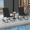 Tangkula Set of 2 Outdoor Rocking Chair Patio Rocker w/ Breathable Fabric Black - 3 of 4