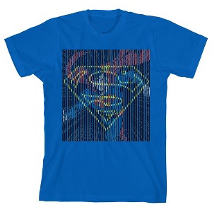 Superman Character and S Logo Youth Royal Blue Graphic Tee - 1 of 3