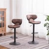 Swivel Barstool Set of 2, Counter Bar Stools with Metal Frame, Adjustable Height Stools for Pub, Kitchen Dining Room - 2 of 4