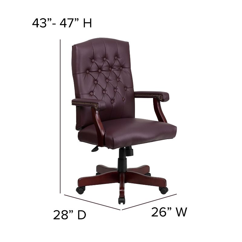 Emma and Oliver Martha Washington Executive Swivel Office Chair with Arms, 4 of 11
