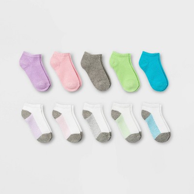 Girls' 10pk Striped Low Cut Socks - Cat & Jack™