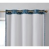 HLC.ME Versailles Lattice Flocked 100% Complete Blackout Thermal Insulated Window Curtain Grommet Panels, Set of 2 - 3 of 4