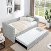 Twin Size Upholstered Daybed with with Trundle for Bedroom and Living Room - 2 of 4