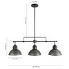 Rennnsan Vionix 35" W 3 -Light Dimmable Rustic Linear Kitchen Island Pendant in Dark Silver & Rustic Bronze - 4 of 4