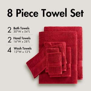 100% Cotton Solid Color Heavyweight Bath Towel Set, Anti-Microbial Certified Highly Absorbent Plushy Bath Towel - 1 of 4