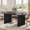 Wooakway 30"H Modern Wood Dining Table Kitchen Table Conference Table Gaming Table with Double Pedestal Black/Natural Wood - 3 of 4