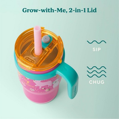 Reduce 14oz Coldee Vacuum Insulated Stainless Steel Straw Tumbler Bright Pink: Kids Leakproof Drinkware