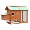 vidaXL Chicken Coop Brown and Green Solid pine/fir wood - Brown - 4 of 4