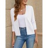 Clearlove Womens 3/4 Sleeve Cropped Cardigans Lightweight Casual Open Front Shrugs Sweaters - 4 of 4