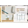 Kumasinova Exquisite Contemporary 2-Tier Coffee Table, Reinforced Tempered Glass Tabletop Center Table with Stainless Gold/Silver-Plated Steel Legs - 2 of 4