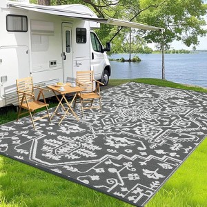 Outdoor Rug for Patios Waterproof Clearance Reversible Patio Mat Plastic Straw Rug RV Camping Mat Outside Carpet for Camping RV,Porch,Deck - 1 of 4