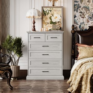 FUFU&GAGA Light - toned Wood - grain Drawer Cabinets: Custom Combinations, Ample Storage for Home - 1 of 4