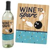 Big Dot of Happiness Strike Up the Fun - Bowling Decorations for Women and Men - Bowling Ball Party Wine Bottle Label Stickers - Set of 4 - 3 of 4