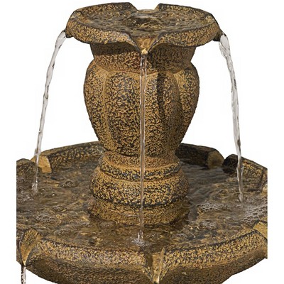 Tuscan Garden Dark Stone 41.5" Three Tier Outdoor Fountain
