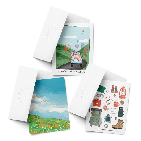 Birthday Assorted Greeting Card Pack (3ct) "Wild, Celebrate, Camp" by Ramus & Co - image 1 of 4