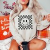Simply Sage Market Women's Graphic Sweatshirt Halloween Bat Smiley Face - 2 of 2