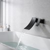 SUMERAIN Matte Black Waterfall Tub Faucet Wall Mount High Flow Bath Filler with Brass Rough-in Valve - 2 of 4