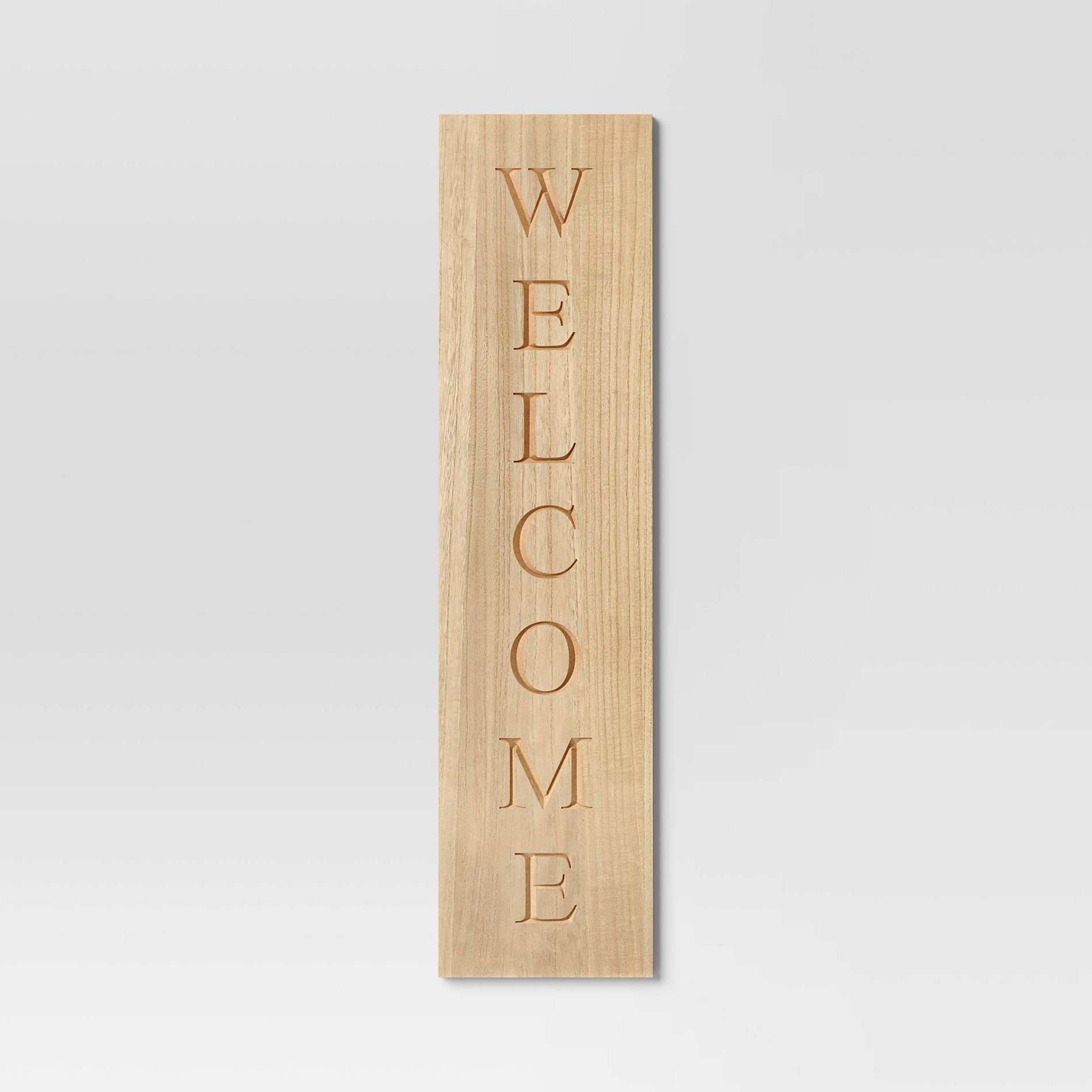 40"x10" Reversible Wood Leaner - Threshold™: Farmhouse Style MDF Vertical Decor with Rustic Quote Adage Saying