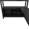 TopComfy Beds Metal Loft Bed with Wardrobe and L Shaped Desk Full Size with Storage Cubes and Shelves for Bedroom, Black, 55.9"*75.4"*217.16" - 4 of 4